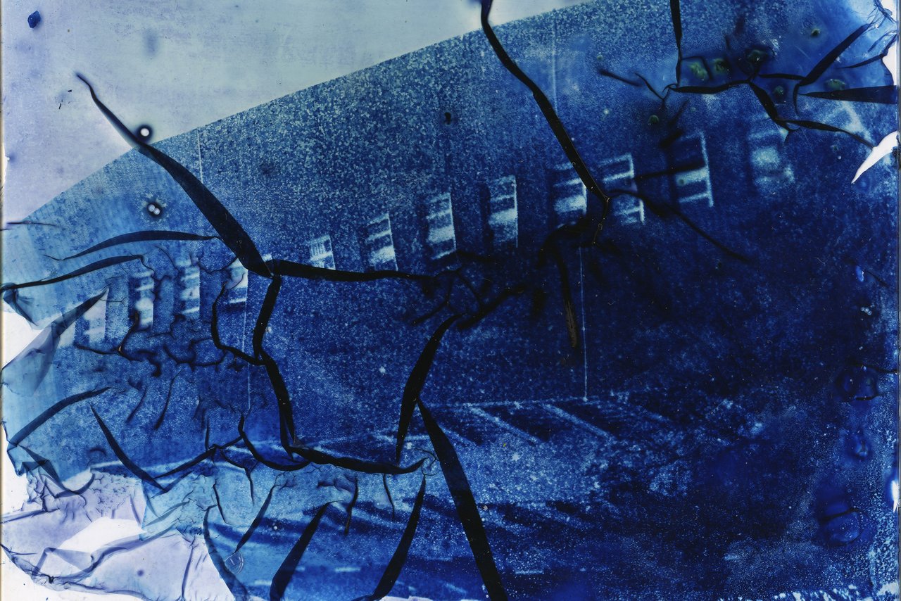 « cyanotypes sur verre », Bagnolet, 2024